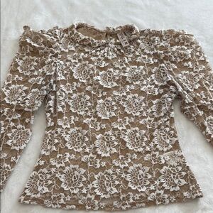 Doblan romantic bohemian Sheer Brown Lace top